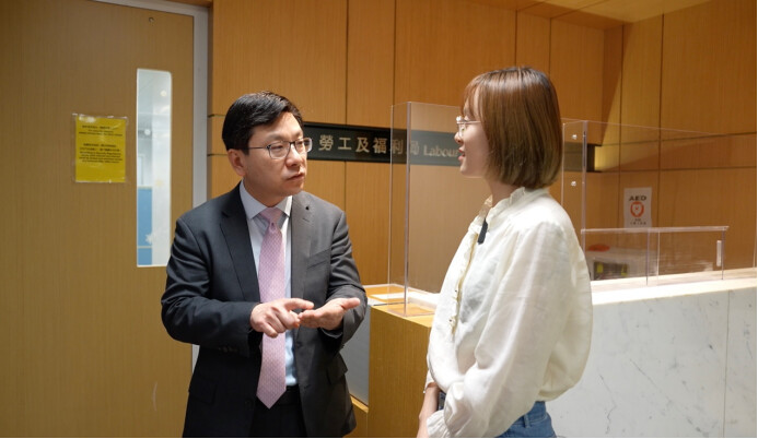 香港特區(qū)政府勞工及福利局局長孫玉菡與GDToday記者