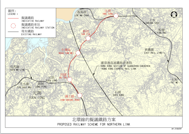 北环线拟建铁路方案
