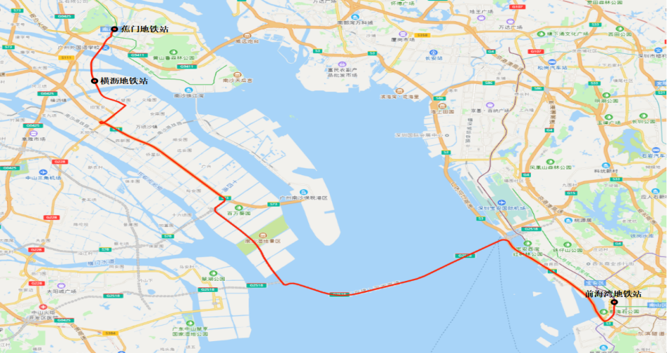 廣深跨市公交站點示意圖。圖源：南沙交投集團(tuán)