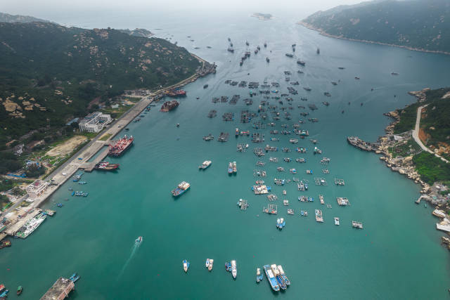 江門上川島沙地漁港鳥瞰圖。來源：視覺中國