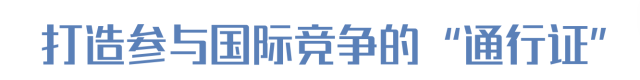 打造參與國際競爭的“通行證”
