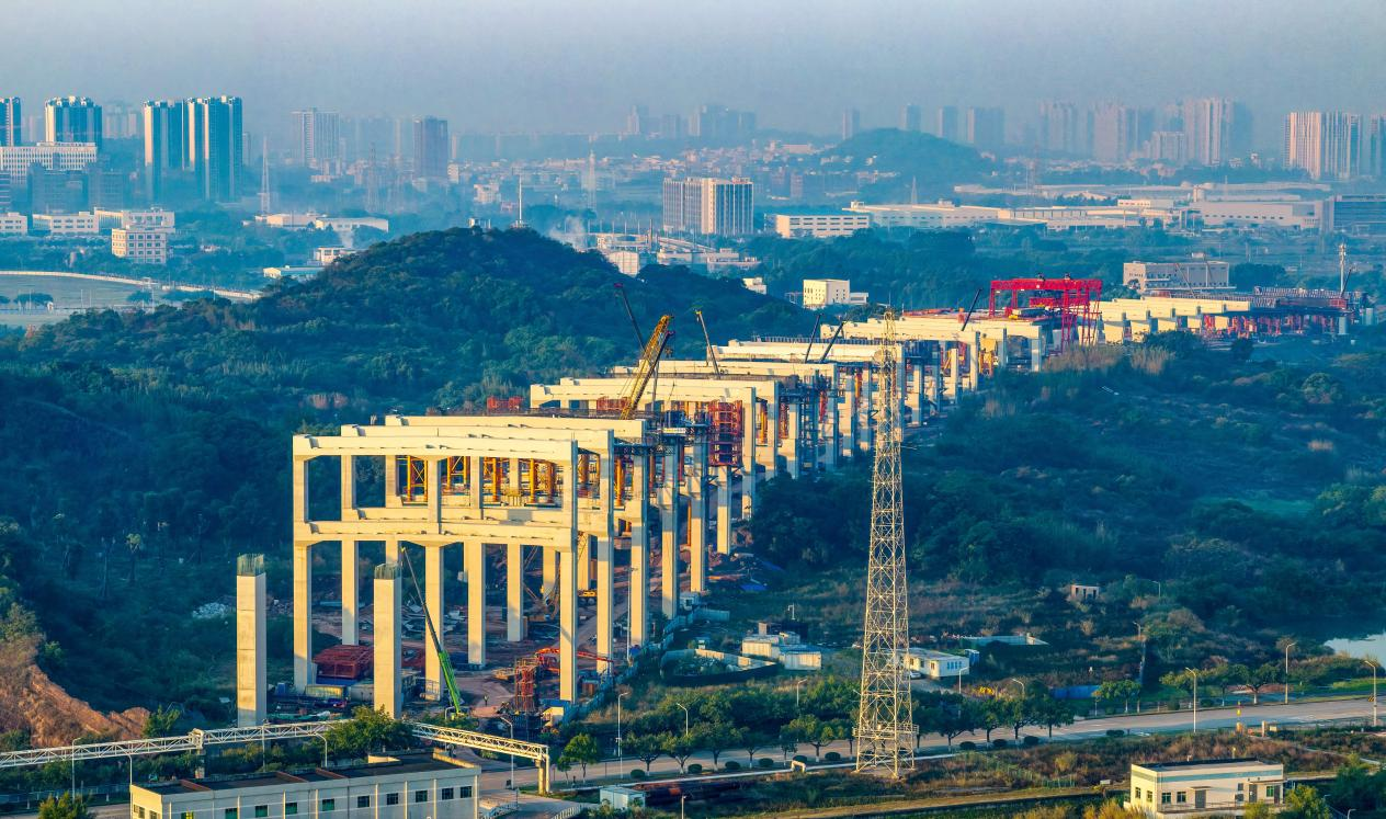 獅子洋通道建設(shè)現(xiàn)場(chǎng)