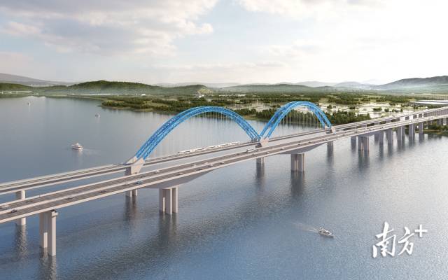 南新高速西江特大橋（效果圖）。  