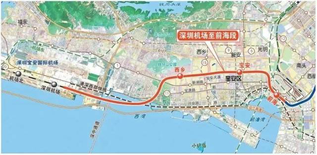 穗莞深城际机前段线路示意图（以实际建成为准）