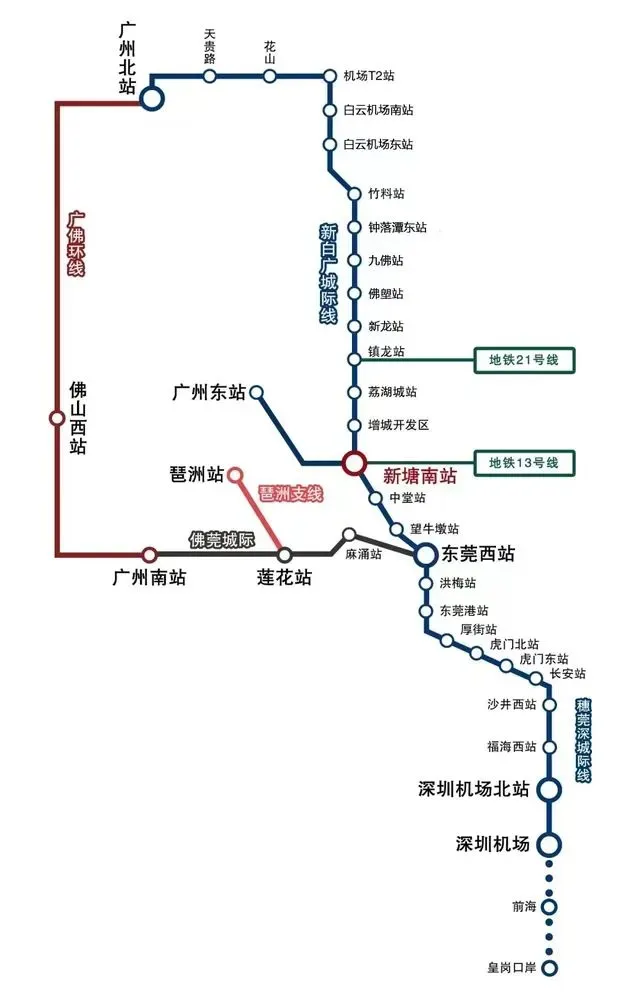 穗莞深城际线路走向图