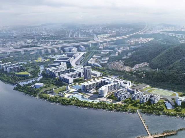 大湾区大学滨海湾校区效果图。